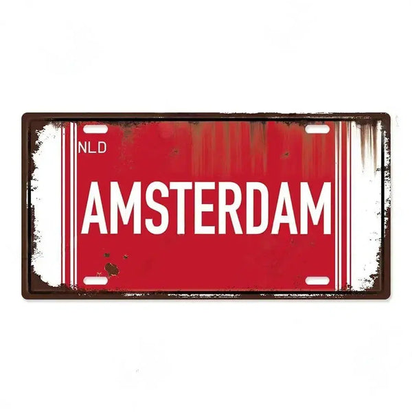 Country & City License Plate Collection - Decorative Metal Tin Signs