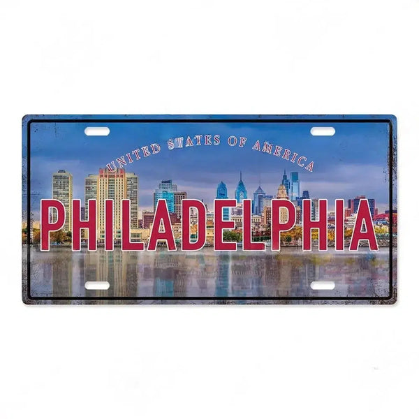 Country & City License Plate Collection - Decorative Metal Tin Signs