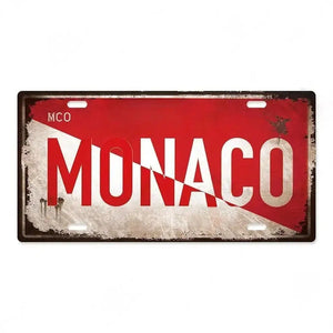 Country & City License Plate Collection - Decorative Metal Tin Signs