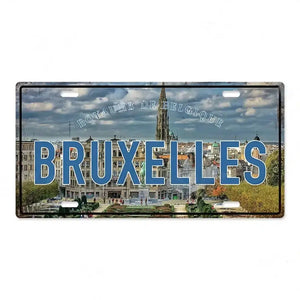 Country & City License Plate Collection - Decorative Metal Tin Signs