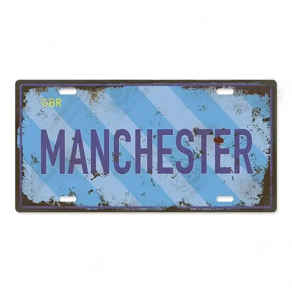 Country & City License Plate Collection - Decorative Metal Tin Signs