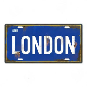 Country & City License Plate Collection - Decorative Metal Tin Signs