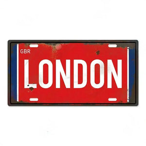 Country & City License Plate Collection - Decorative Metal Tin Signs