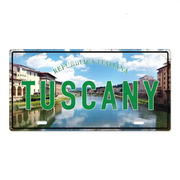 Country & City License Plate Collection - Decorative Metal Tin Signs