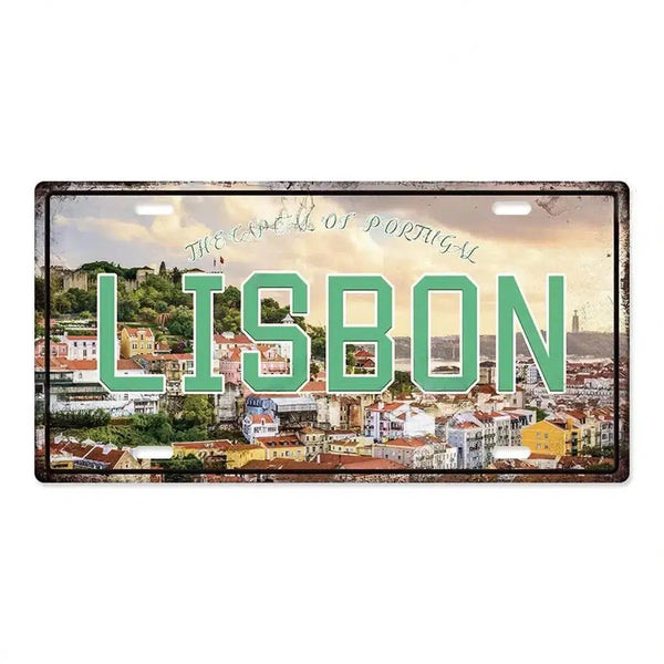 Country & City License Plate Collection - Decorative Metal Tin Signs