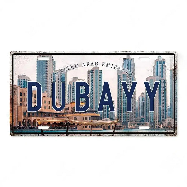 Country & City License Plate Collection - Decorative Metal Tin Signs