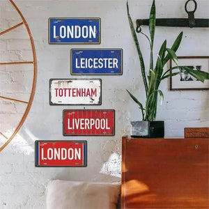 Country & City License Plate Collection - Decorative Metal Tin Signs