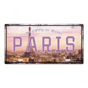 Country & City License Plate Collection - Decorative Metal Tin Signs