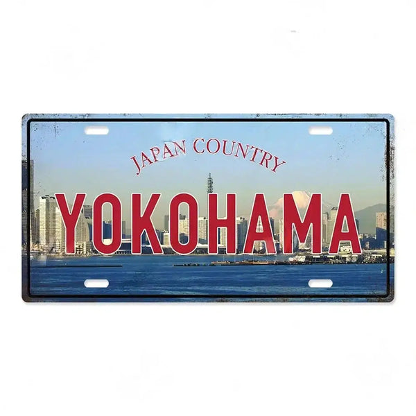 Country & City License Plate Collection - Decorative Metal Tin Signs