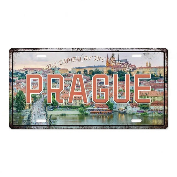 Country & City License Plate Collection - Decorative Metal Tin Signs