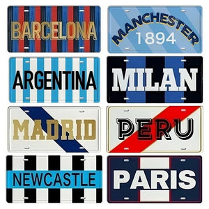 Country & City License Plate Collection - Decorative Metal Tin Signs