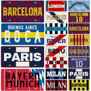 Country & City License Plate Collection - Decorative Metal Tin Signs