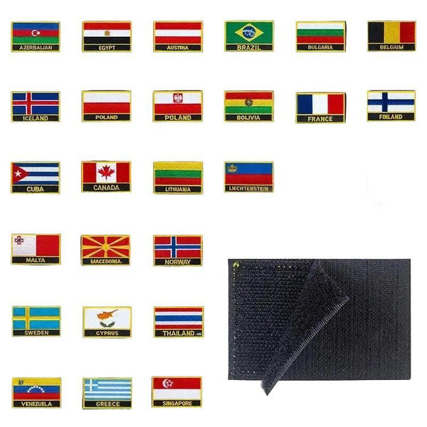 Country Flag Patch Collection - Hook & Loop Patches