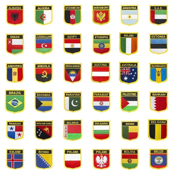 Country Flag Patch Collection - Sew On/Iron On Patches