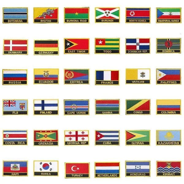 Country Flag Patch Collection - Sew On/Iron On Patches