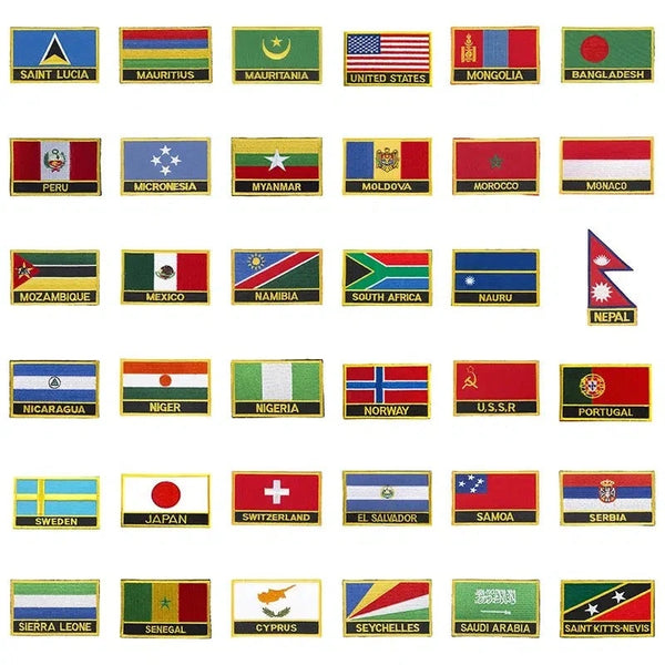 Country Flag Patch Collection - Sew On/Iron On Patches