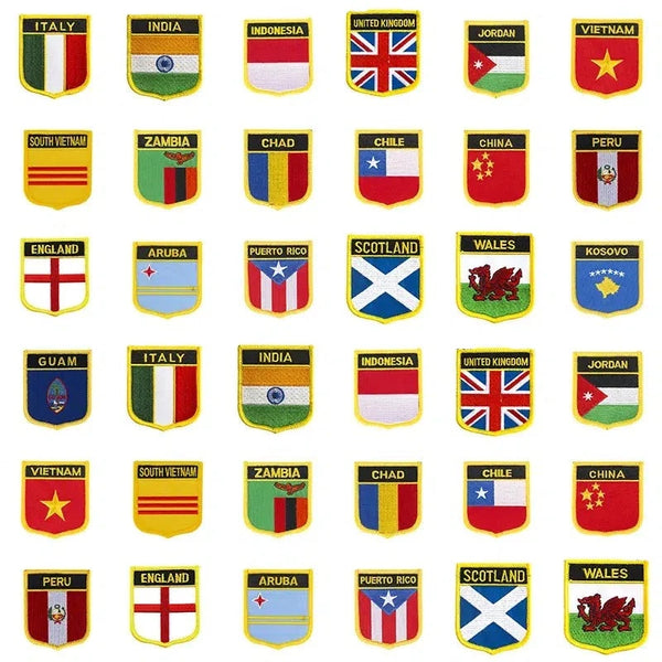 Country Flag Patch Collection - Sew On/Iron On Patches