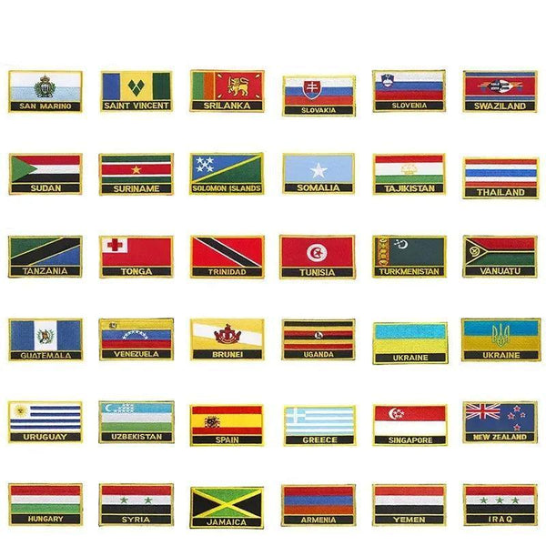 Country Flag Patch Collection - Sew On/Iron On Patches