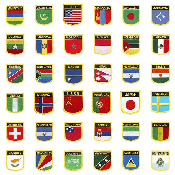 Country Flag Patch Collection - Sew On/Iron On Patches