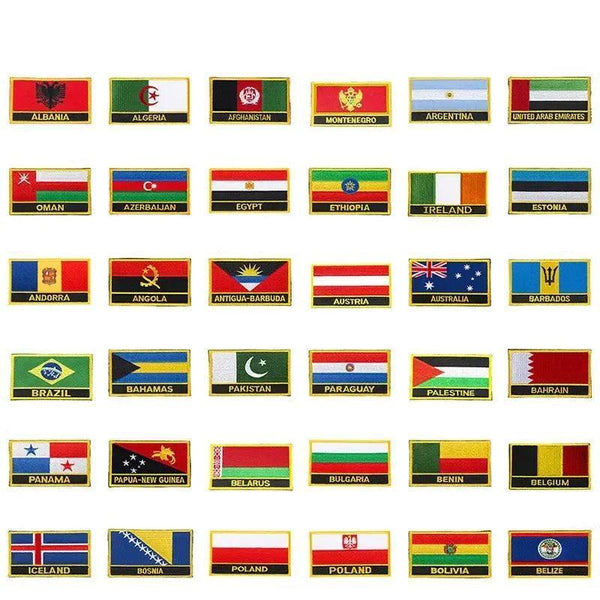Country Flag Patch Collection - Sew On/Iron On Patches