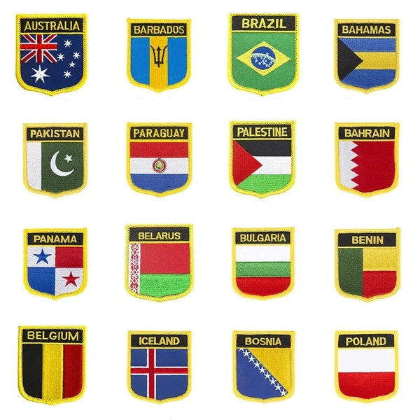 Country Flag Patch Collection - Sew On/Iron On Patches