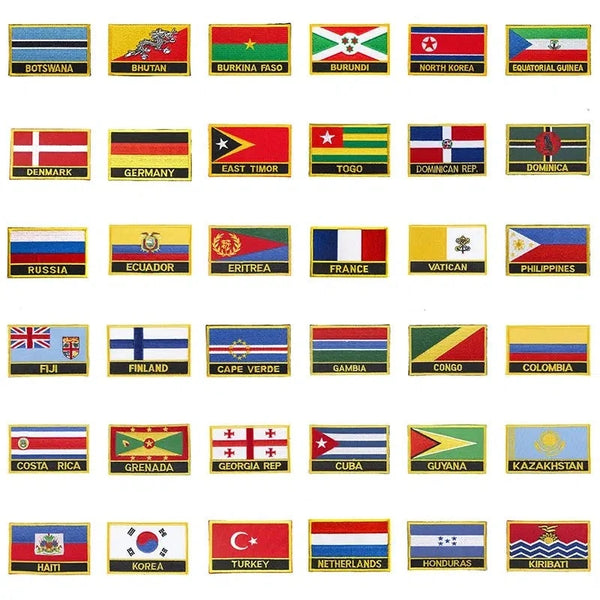 Country Flag Patch Collection - Sew On/Iron On Patches