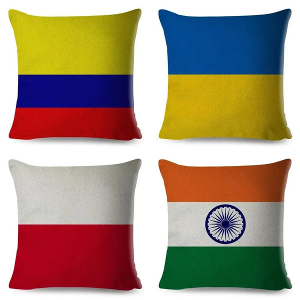 Country Flag Pillowcases - World Flag Throw Pillow Covers