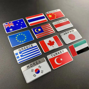 Country Flag Sticker for Car – Aluminum World Flag Vehicle Decal