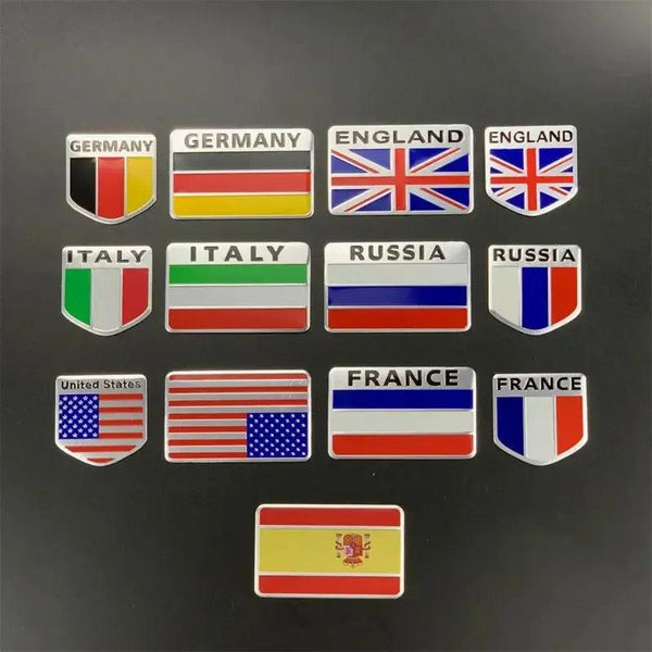 Country Flag Sticker for Car – Aluminum World Flag Vehicle Decal