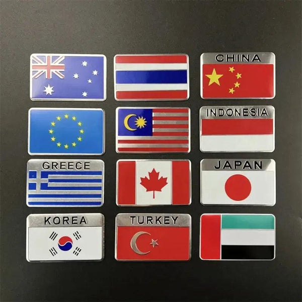 Country Flag Sticker for Car – Aluminum World Flag Vehicle Decal