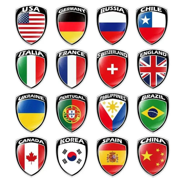 Country Flag Sticker for Car – Reflective World Flag Vehicle Decal