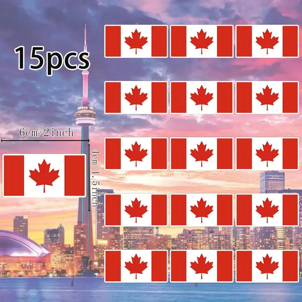 Country Flag Stickers - 15pcs National Flag Decal Pack