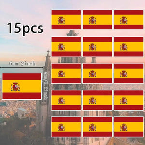 Country Flag Stickers - 15pcs National Flag Decal Pack