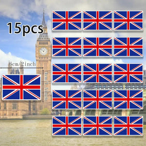 Country Flag Stickers - 15pcs National Flag Decal Pack