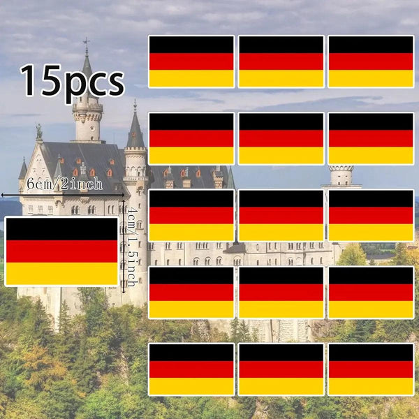 Country Flag Stickers - 15pcs National Flag Decal Pack