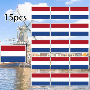 Country Flag Stickers - 15pcs National Flag Decal Pack