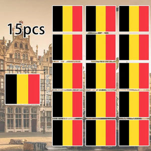Country Flag Stickers - 15pcs National Flag Decal Pack