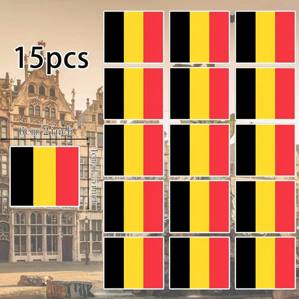 Country Flag Stickers - 15pcs National Flag Decal Pack