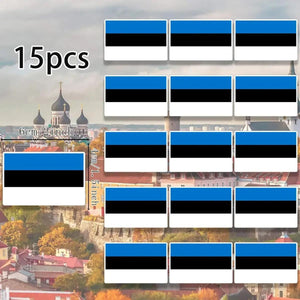 Country Flag Stickers - 15pcs National Flag Decal Pack