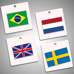 Country Flag Stickers - 15pcs National Flag Decal Pack