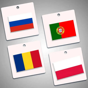 Country Flag Stickers - 15pcs National Flag Decal Pack