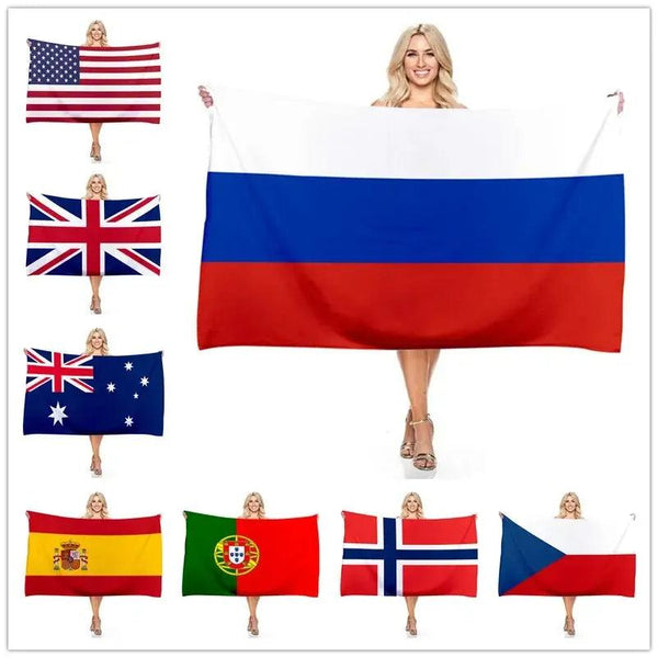 Country Flags Beach & Bath Towel - World Flag Towel