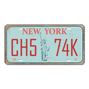 Country & State License Plate Collection - Decorative Metal Tin Signs