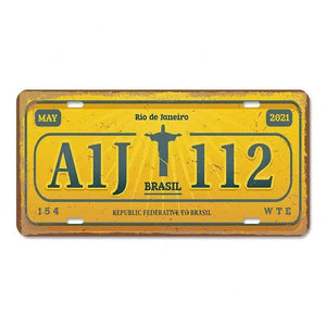 Country & State License Plate Collection - Decorative Metal Tin Signs