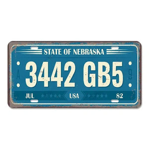 Country & State License Plate Collection - Decorative Metal Tin Signs