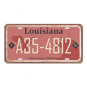 Country & State License Plate Collection - Decorative Metal Tin Signs