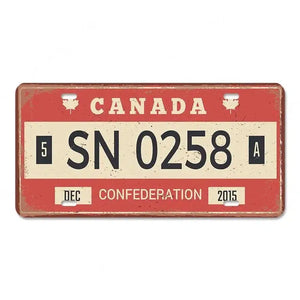 Country & State License Plate Collection - Decorative Metal Tin Signs