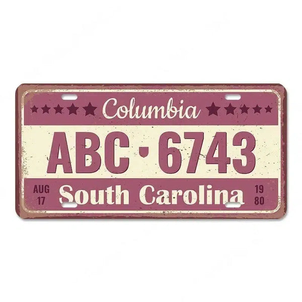 Country & State License Plate Collection - Decorative Metal Tin Signs