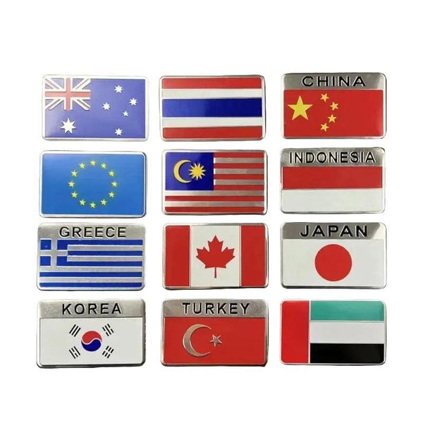 Country Flag Sticker for Car – Aluminum World Flag Vehicle Decal