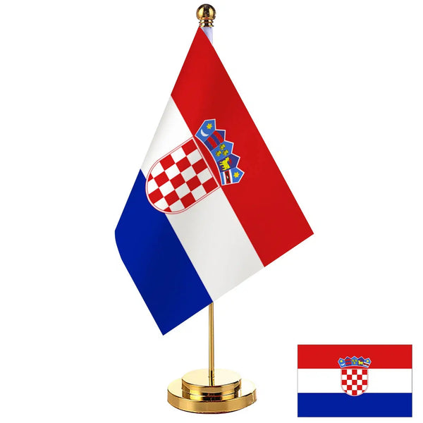 Croatia Desk Flag - Small Office Table Flag